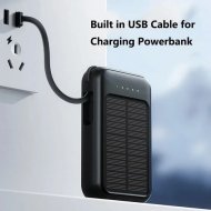 Napelemes powerbank 25000 mAh 4 beépített kábellel