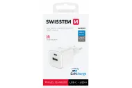 Gyorstöltő USB-C és USB-A - 18 W - fehér - SWISSTEN