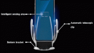 Nagy érintésmentes 2in1 mobiltartó érzékelővel és vezeték nélküli töltéssel