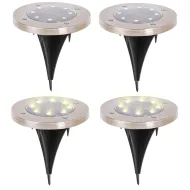 Napelemes kerti LED lámpák - 8 LED - 4 db - meleg fehér